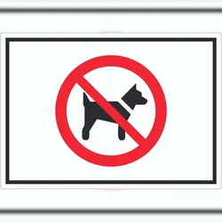 Mitführen von Hunden verboten Symbol Aufkleber A2 (420x594mm)