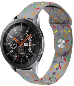 Everyday Crate Samsung Galaxy Watch 6 Classic Silicone Watch Band Rainbow Dots Sport Replacement Strap grey