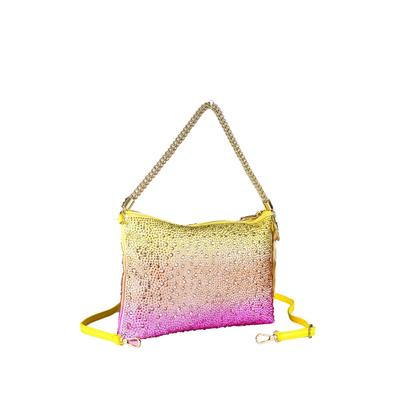 Schultertasche "Bling", Damen, Gr. B/H/T: 30cm x 21cm x 3cm onesize, pink, Polyurethan (PU), COLLEZIONE ALESSANDRO, Taschen Schultertasche, mit tausenden Strass Glitzersteinen