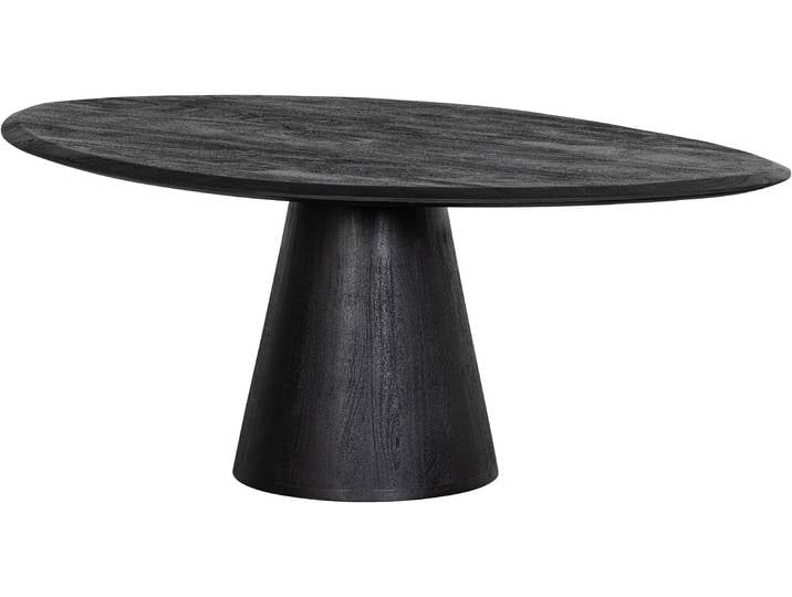 Couchtisch WOOOD Posture aus Mangoholz mit organischer Platte und Standfuss 120x80x47 cm , schwarz, B:120cm H:47cm T:80cm, Tische, Couchtisch, Tragkraft 15 kg, Standfuss Ø 19–39 cm, Plattendicke 3 cm