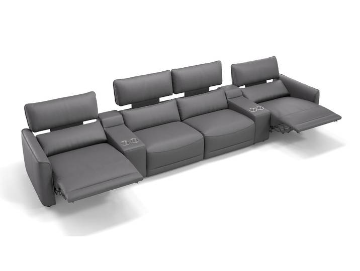 Leder Kinosofa 4-Sitzer GALA Kinocouch