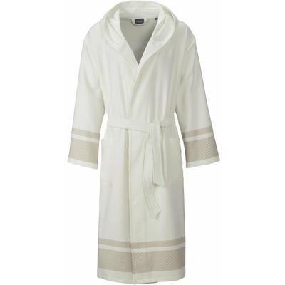 Unisex-Bademantel EGERIA "Lynn, ideal für Sauna & Spa, Hotelbademantel, Morgenmantel" Gr. XL, beige (sand), L:125cm, Leichtfrottee, Hausmäntel, mit Kapuze, extraleichte Qualität