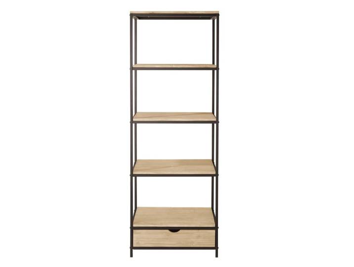 Industrieregal mit 1 Schublade aus massivem Tannenholz und Stahl, 70 cm breit