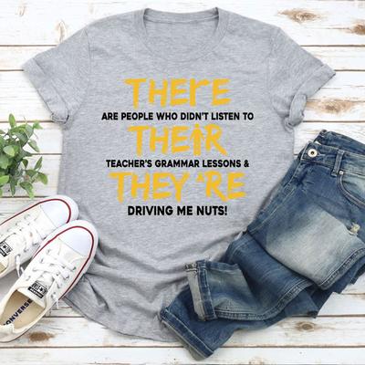 There Their & They're T Shirt Athletic Heather 2XL