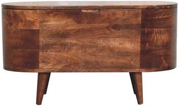 Artisan Furniture Solid Wood Honey Caramel Rounded Lid up Blanket Box, Brown, Internal Storage - N/A