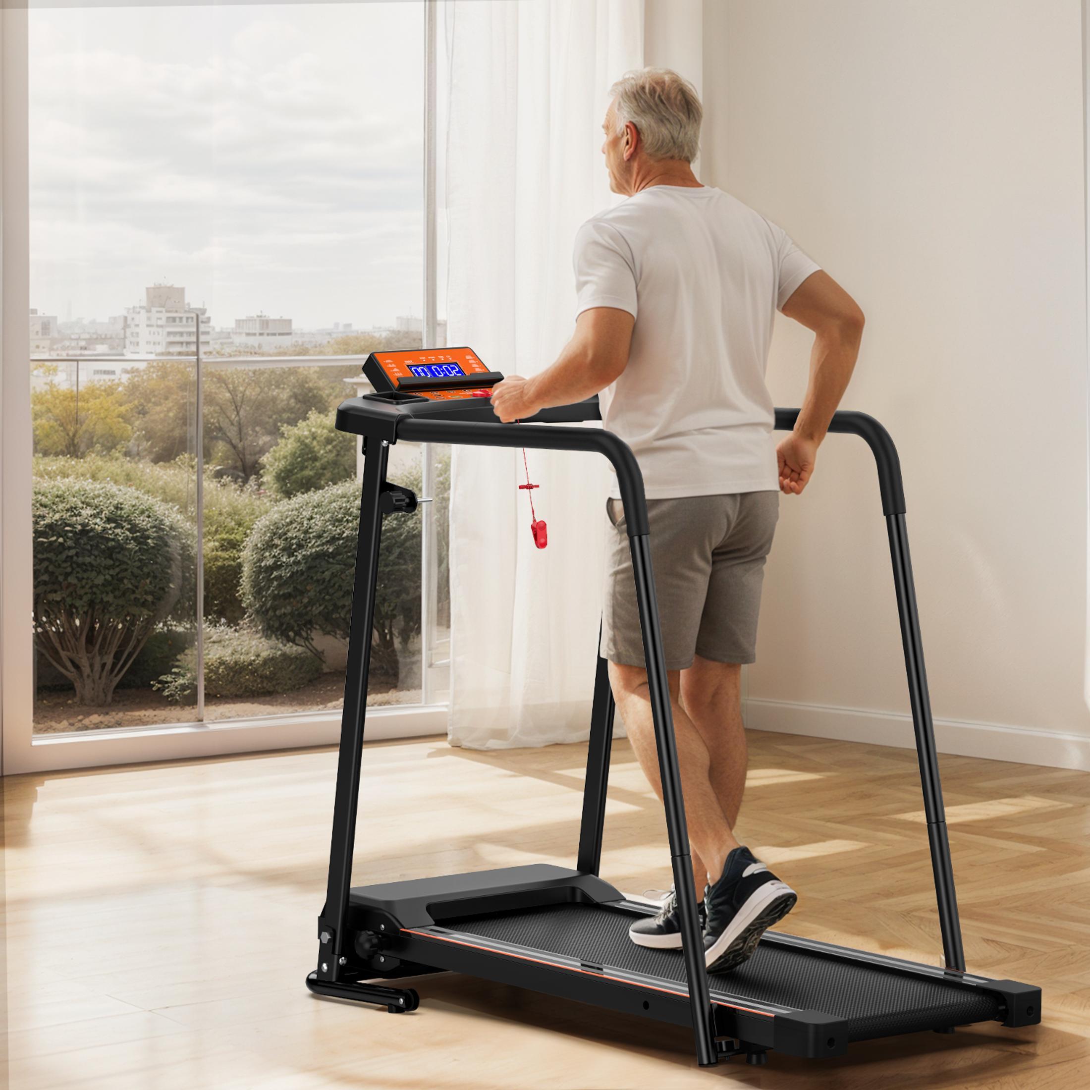 Laufbänder für Zuhause, erweiterte Handläufer für Recovery Fitness, tragbare Laufbänder für Senioren mit optionaler APP-Steuerung, 120 kg Kapazität Treadmill