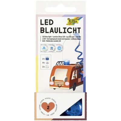 FOLIA Bastelartikel LED Blaulicht, 2 Stk., inkl. Ersatzbatterien