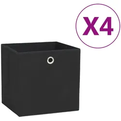 vidaXL Aufbewahrungsboxen 4 Stk. Vliesstoff 28x28x28 cm Schwarz