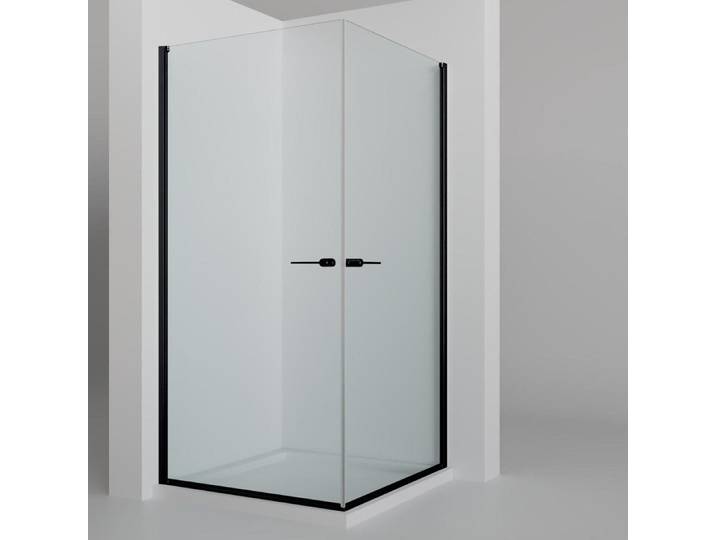 Eckdusche WELLTIME Firenze , transparent (schwarz), B:80cm H:190cm T:80cm, Duschkabinen, Eckdusche, Rahmenloses Design mit extravaganten Griffen, 6mm ESG
