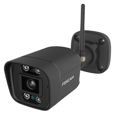 Foscam V5P WLAN Überwachungskamera Schwarz 5MP (3072x1728), Dual-Band WLAN, Integrierter Scheinwerfe (3072 x 1728 Pixels) (V5P-B)