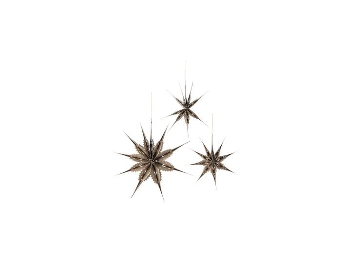 Étoile de Noël lot de 3 en papier FSC marron Ilo