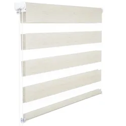 Helloshop26 - Doppelrollo Schnellmontage kein Bohren erforderlich wärmeisolierendes Tag- und Nachtrollo 45 x 150 cm Buche 19_0000857