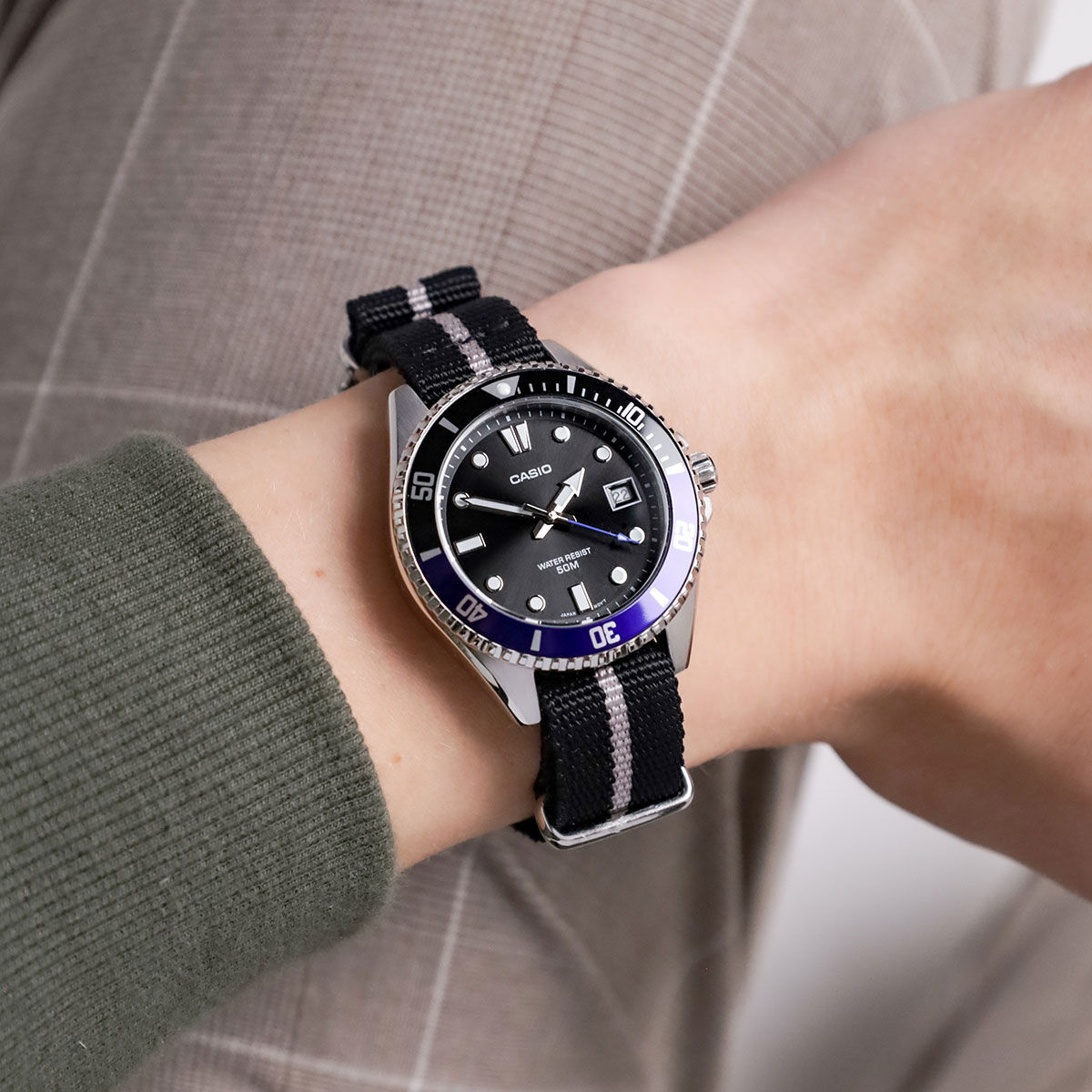 Casio Duro black and blue Batman nato MDV-10C-1A2VEF