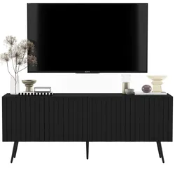 TV-LOWBOARD Elpis Schwarz matt 150 cm mit Metallfüßen