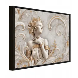 BILDER mit Rahmen Frau Marmor Beige 100x70 cm