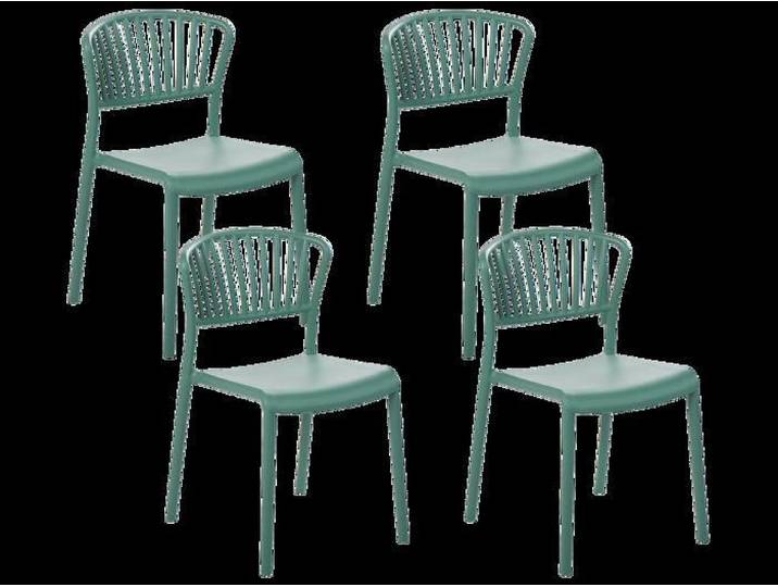Lot de 4 chaises de jardin vertes GELA
