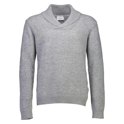 Strickpullover LINDBERGH "Strickpullover Relaxed Fit", Herren, Gr. L, grau (mid grau mel), Obermaterial: 80% Wolle, 20% Nylon, unifarben, Pullover Strickpullover