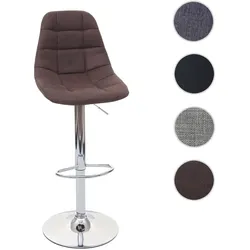 Barhocker HWC-A67, Barstuhl Tresenhocker ~ grau Stoff/Textil, Fuß chrom