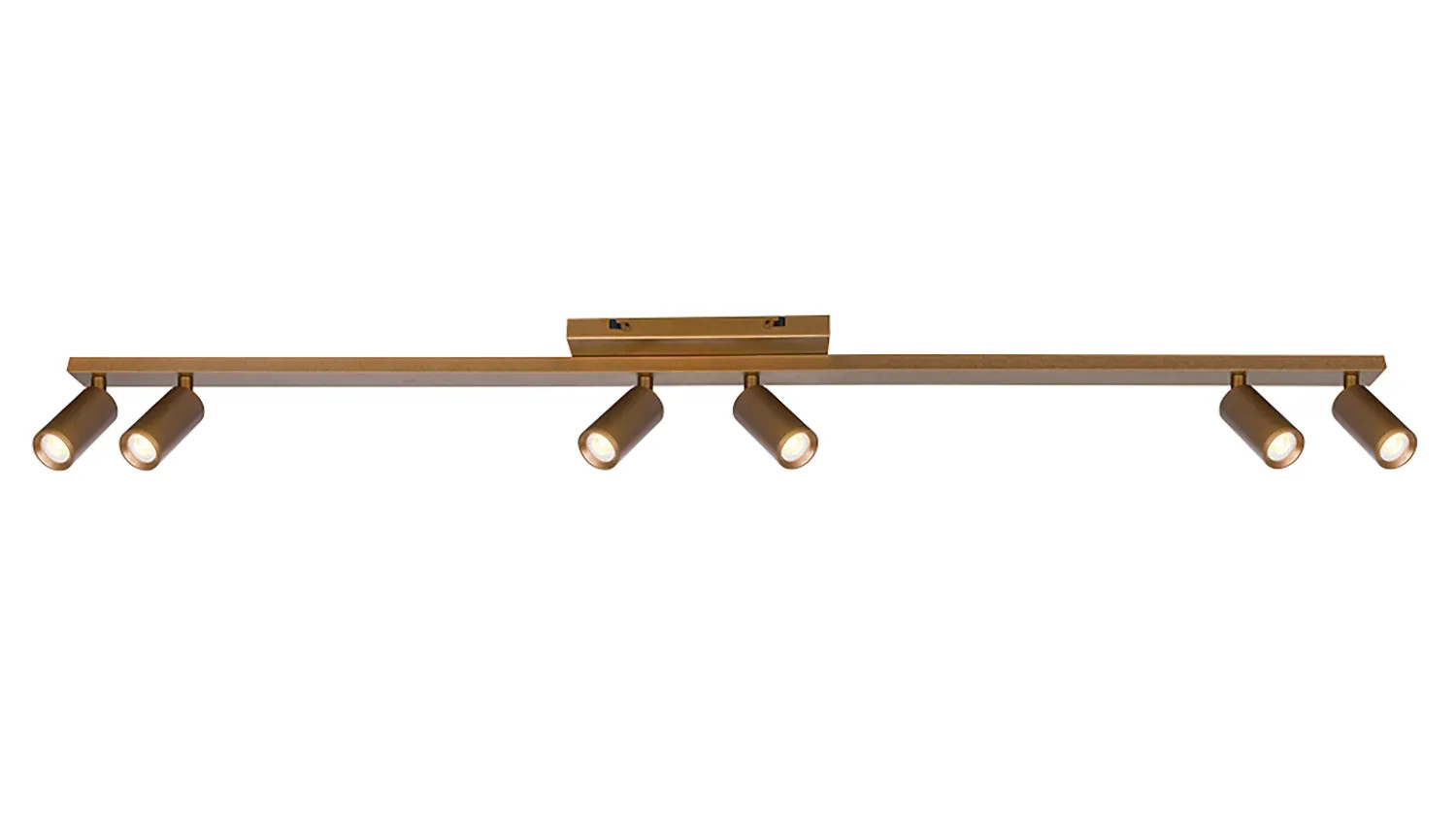 Freelight Spot Scolo 6-lichtige plafondarmatuur in brons goud, Breedte: 119 cm