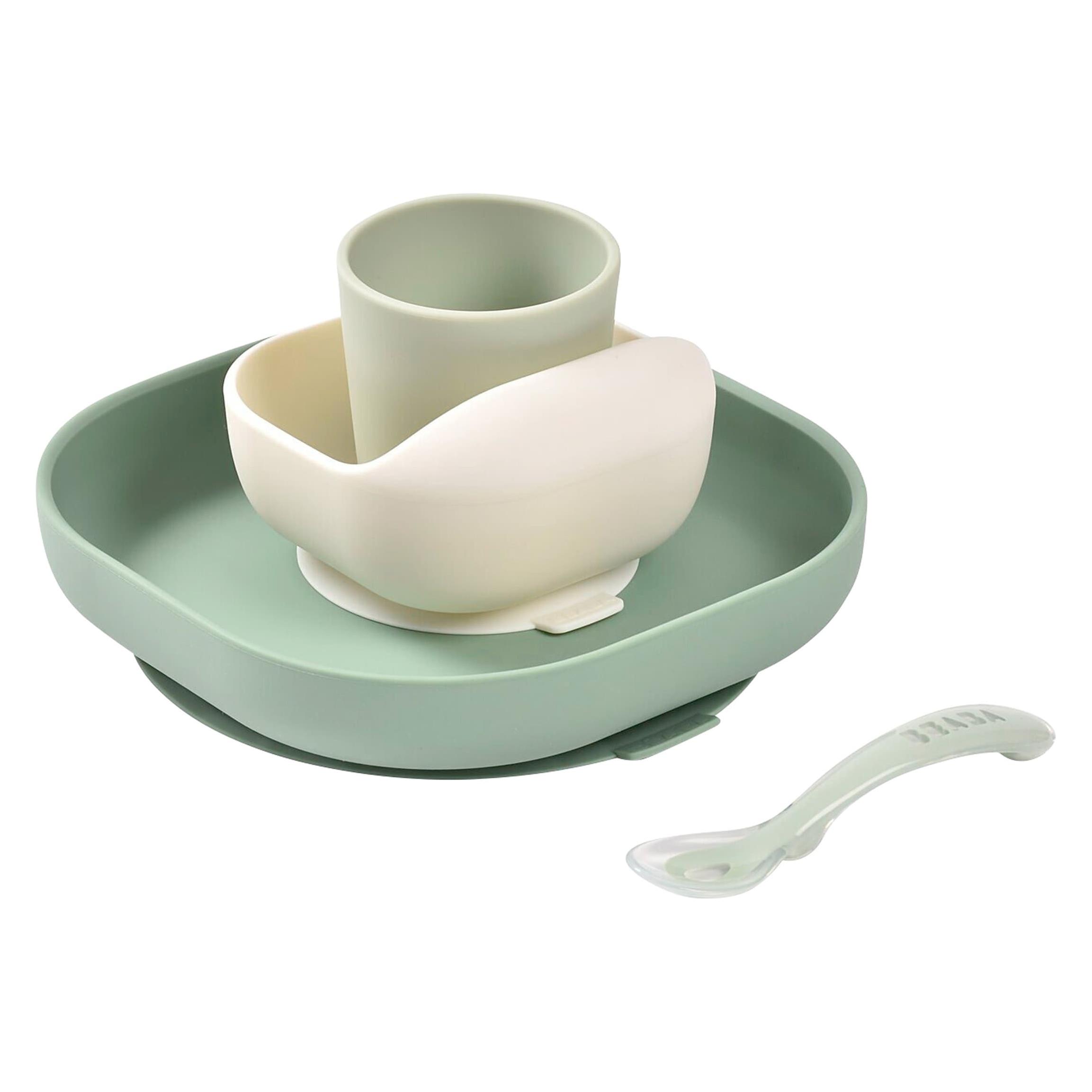 Beaba Silikon Geschirr-Set 4-tlg salbei (BA913592)