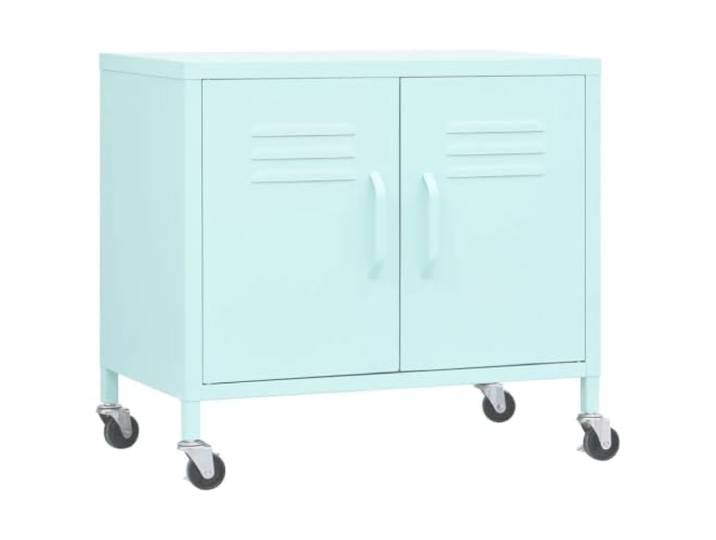 Helloshop26 Praktischer mobiler Aufbewahrungsschrank mit verstellbarem Einlegeboden, 60 x 35 x 56 cm, aus Stahl, Mintgrün 02_0046899