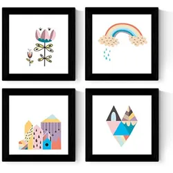 POSTER Set mit 4 natur skandinavischen 20x20cm Rahmenlos