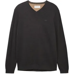 Tom Tailor Herren Pullover BASIC V-NECK - Relaxed Fit - Vintage Indigo Blue Melange 18964 - XXL