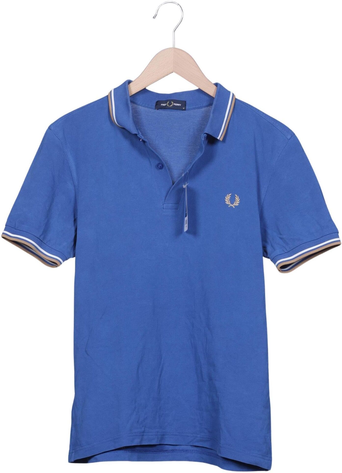 Fred Perry Herren Poloshirt, Blau, Gr. M, Baumwolle - Second Hand