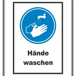 HB-Druck Hände waschen Schild A3 Rückseite selbstklebend