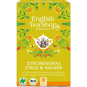 EnglishTeaShop Tee Zitronengras, Zitrus & Ingwer, BIO, Kräutertee, 30 g, 20 Beutel