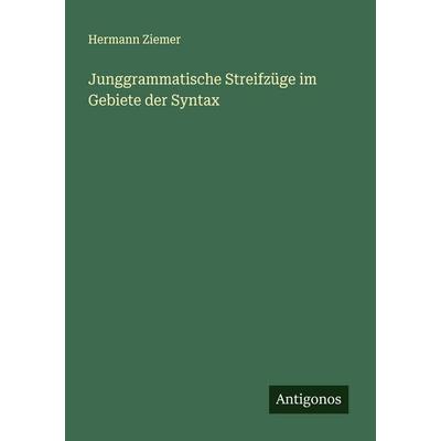 Junggrammatische Streifzüge im Gebiete der Syntax, Taschenbuch von Hermann Ziemer, Antigonos Verlag, 978-3-388-88716-6