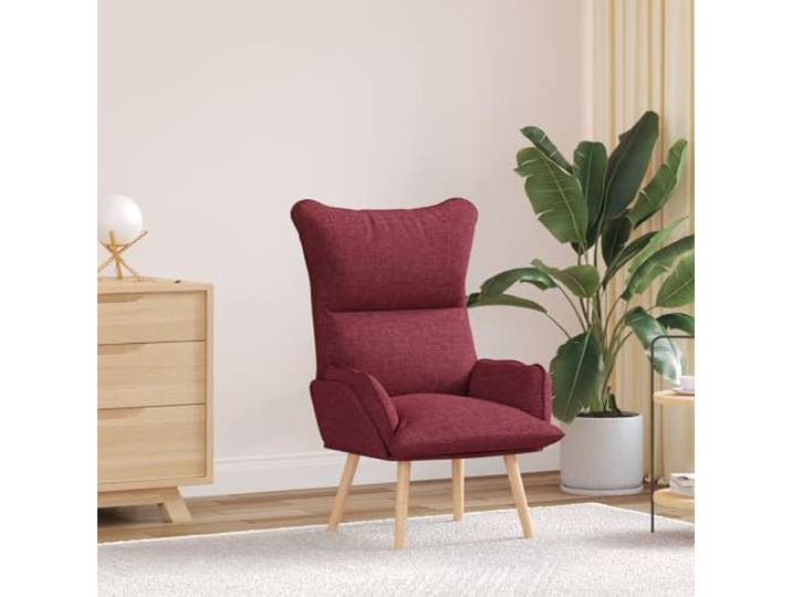 HEFZGDB Moderner Relaxsessel in Weinrot aus strapazierfähigem Polyesterstoff mit ergonomischer Sitzpolsterung und abnehmbarem Kissen für Wohnzimmer