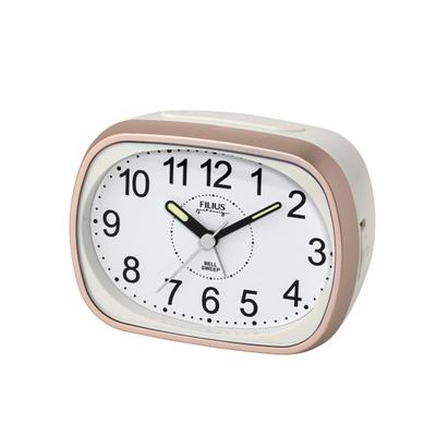 Quarzwecker FILIUS ZEITDESIGN, rosa (weiß), Wecker, Schlafzimmer, Leuchtzeiger, schleichende Sekunde, Glockenalarm, Snooze