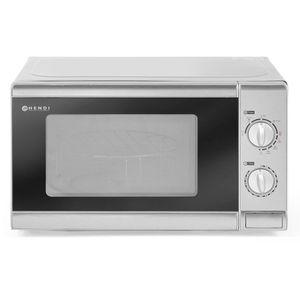 Hendi Mikrowelle 281710, mit 1000 Watt Grill, 700 Watt, silber, mit Drehteller, 20 Liter Garraum
