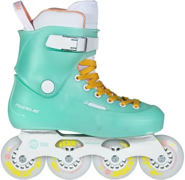 Freeskates Powerslide Zoom Baby Blue 80 (Teal - 4.5-5)  - Teal;White;Yellow - Size: 4.5-5 UK