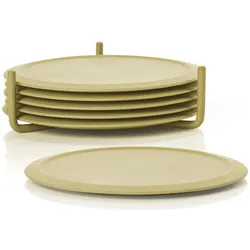 Zone Denmark, Untersetzer, Singles Leek Green 6er Set, 10 cm (6x, Glasuntersetzer)