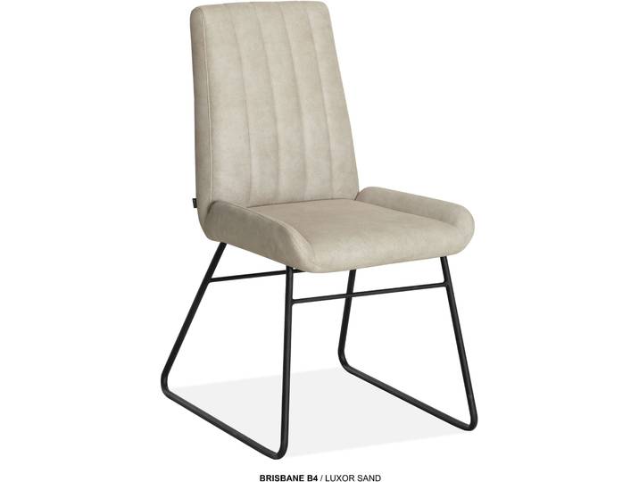 Esszimmerstuhl OMG DESIGN Brisbane , beige (sand, schwarz, sand), B:51cm H:93cm T:61,5cm, Polyester, Stühle, Esszimmerstuhl, Esszimmerstuhl, pflegeleichter Bezug