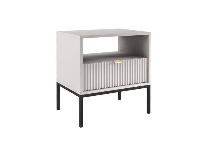 Table de chevet 1 tiroir et 1 niche - Gris - LIOUBA