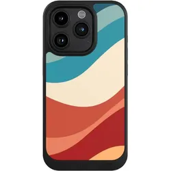 Nivocase Hülle für Apple iPhone 15 Pro Handyhülle NIVOcore Case Schwarz Farbe Farbverlauf Welle (Apple iPhone 15 Pro), Smartphone Hülle, Schwarz
