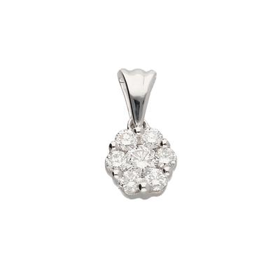 Kettenanhänger ADELIA´S "Anhänger 585 Weißgold ( 14K ) mit 7 Brillanten ( 0,13 ct )", silber, Schmuckanhänger, Damen, 0,13 VVS = sehr sehr kleine Einschlüsse, Gold, Kettenanhänger, Goldanhänger