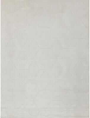 Exquisite Rugs Brunello Modern handloomed Silky Nylon White Area Rug