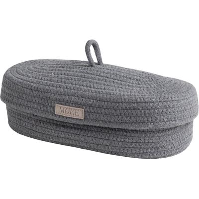 Aufbewahrungskorb MÖVE "Bohemian", grau (stone), B:14cm H:9cm T:32cm, Baumwolle, Polyester, Aufbewahrungsboxen