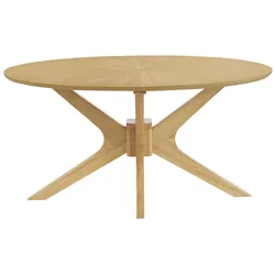Ovaler Couchtisch aus hellem Eichenholz L90 cm DIELLI