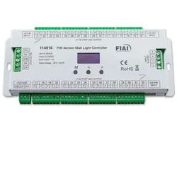 ISOLED Treppen-Effekt PWM-Dimmer 5-24V DC, 32x1A DC + SPI-Output, 2 PIR Sensor + 2 Push-Tast Eingänge ISO-114910