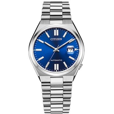 Automatikuhr CITIZEN "TSUYOSA 60 H", silber (silberfarben, blau, blau), Armbanduhren, Damen, silberfarben, Automatikuhr, Armbanduhr, Damenuhr, Herrenuhr, Edelstahlarmband, Saphirglas, Datum
