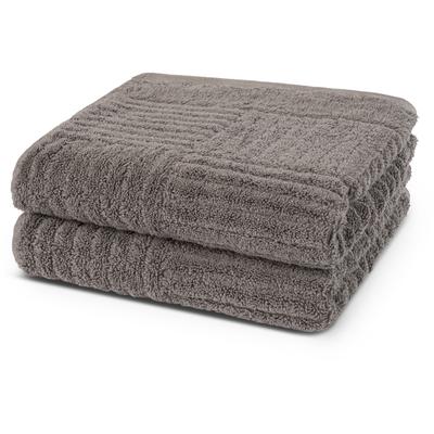 Handtücher ROSS "CARRE", grau (flanell), B:50cm L:100cm, Frottier, Frottier, Handtücher, 100% Baumwolle, Rippenstruktur, große Farbauswahl
