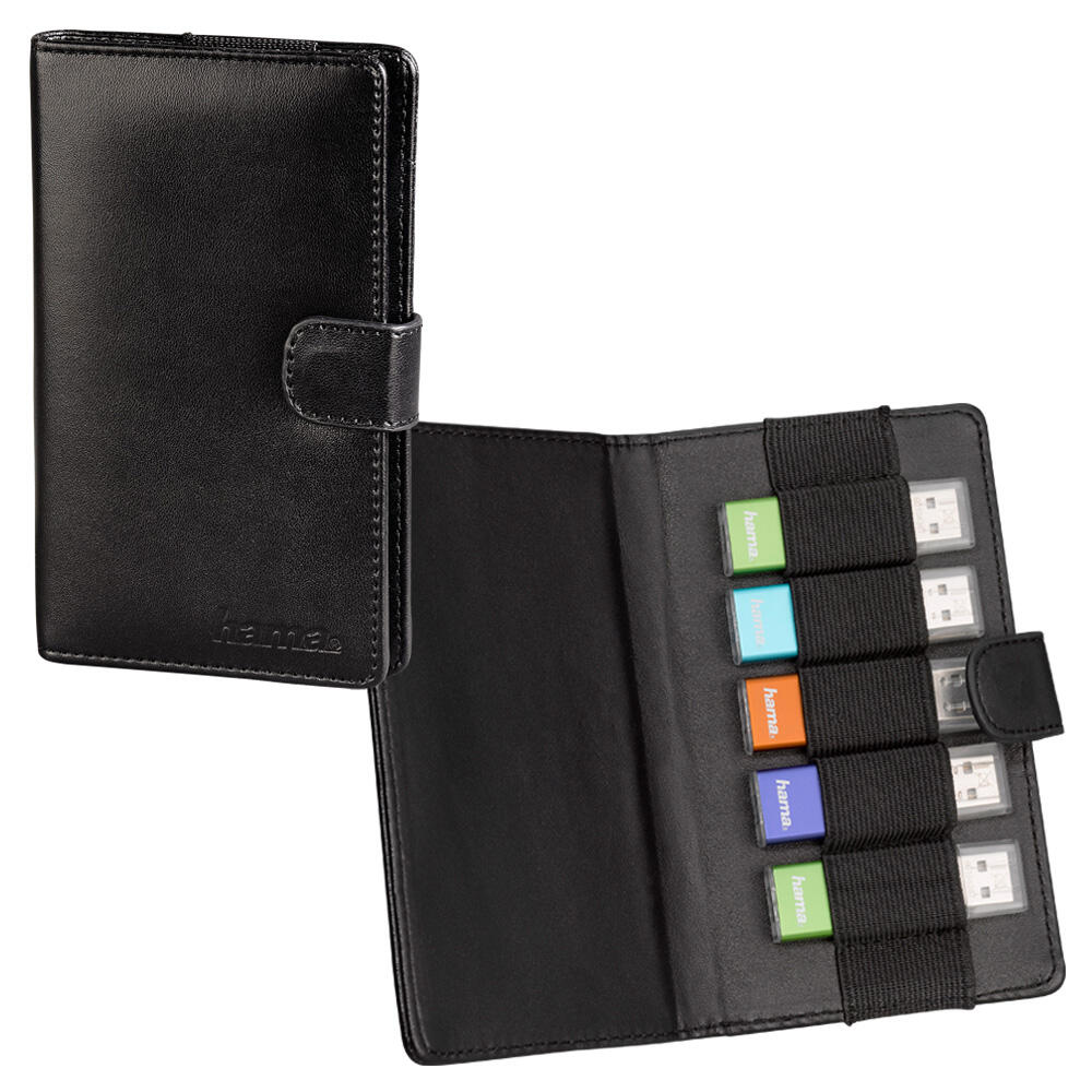 hama 5er USB-Stick-Tasche Vegas schwarz, 1 St. 84409