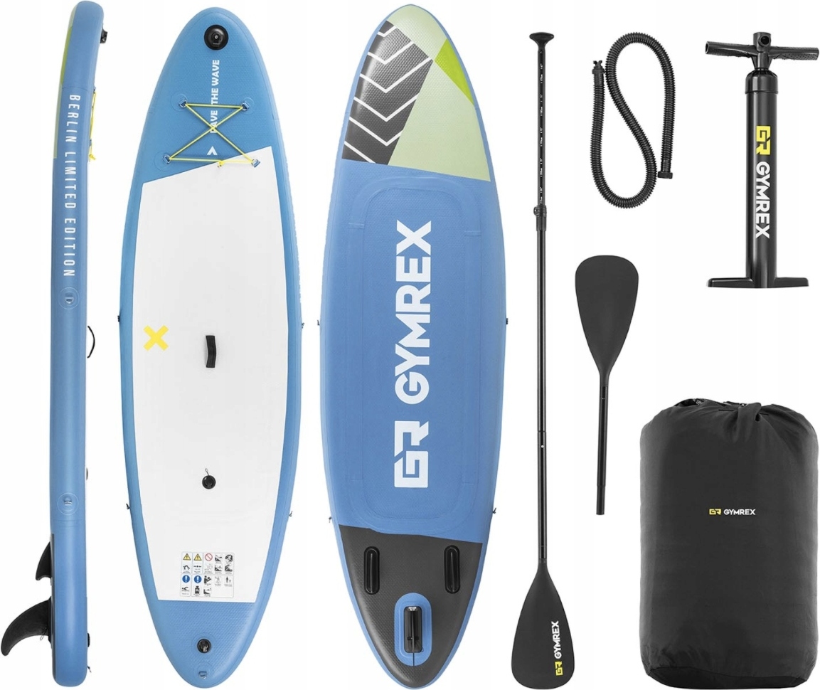 Aufblasbares SUP-Board 302 cm 105 kg: mit Pumpe und Paddel-Gymrex Gr-Spb402dc