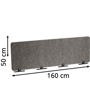 Durable Tischtrennwand EFFECT 313558, anthrazit, faltbarer Sichtschutz aus Filz, 160 x 50cm