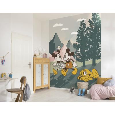 Fototapete KOMAR "Digitaldruck Vlies - Mickey & Minnie Embrace Nature", bunt, Rollen: 1, Vlies, Tapeten, Kinderzimmer